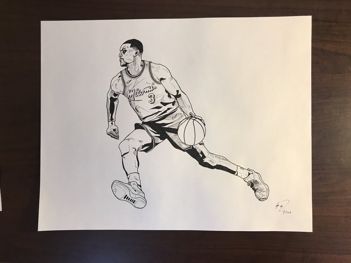 1200x900 Logan Greig On Twitter Yesterday I Started Drawing Of Dwyane - Dwyane Wade Sketch