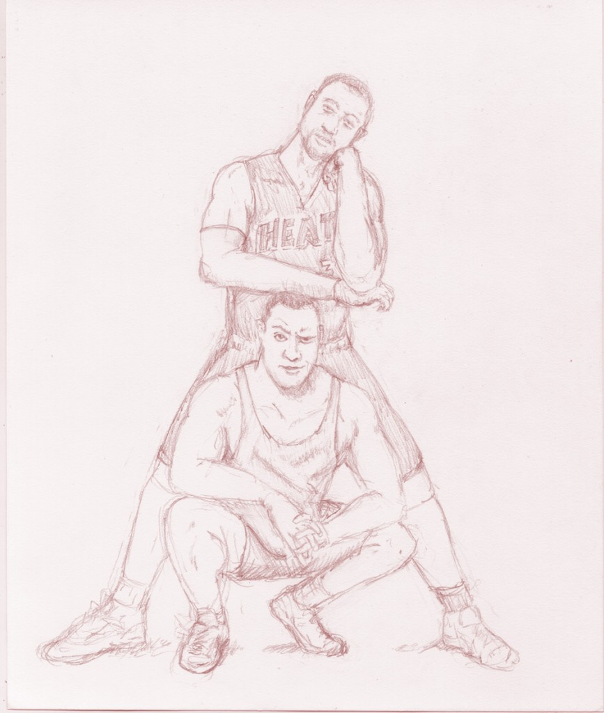 867x1024 Chris Sinderson Warm Up Sketch An Imagined Friendship - Dwyane Wade Sketch