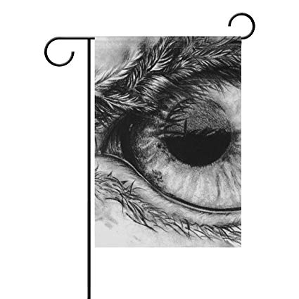 425x425 Noaon Garden Flag Art Eagle Eye Pencil Sketch Black - Eagle Eye Sketch