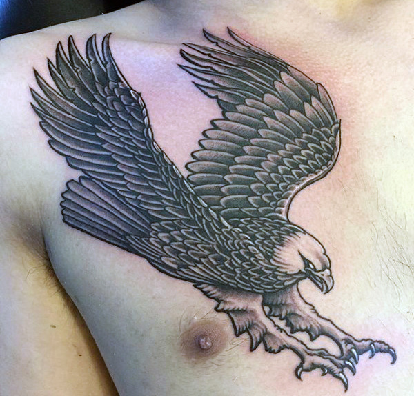 600x574 75 Eagle Tattoos For Men - Eagle Sketch Tattoo