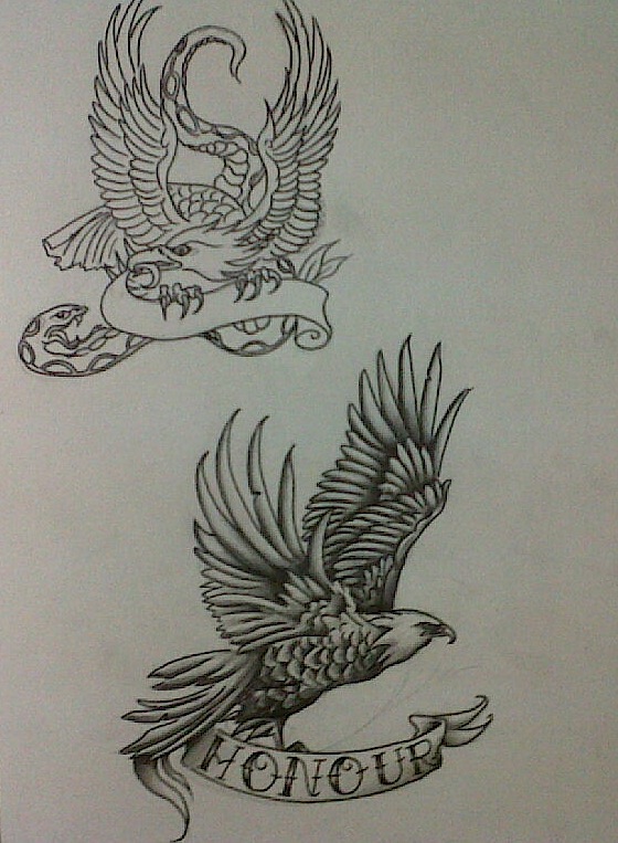 560x763 Eagle Tattoo Designs By Onichollsart - Eagle Tattoo Sketch