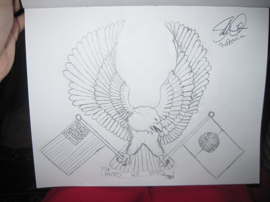 900x675 Eagle Tattoo Sketch By Sd2kool4u - Eagle Tattoo Sketch