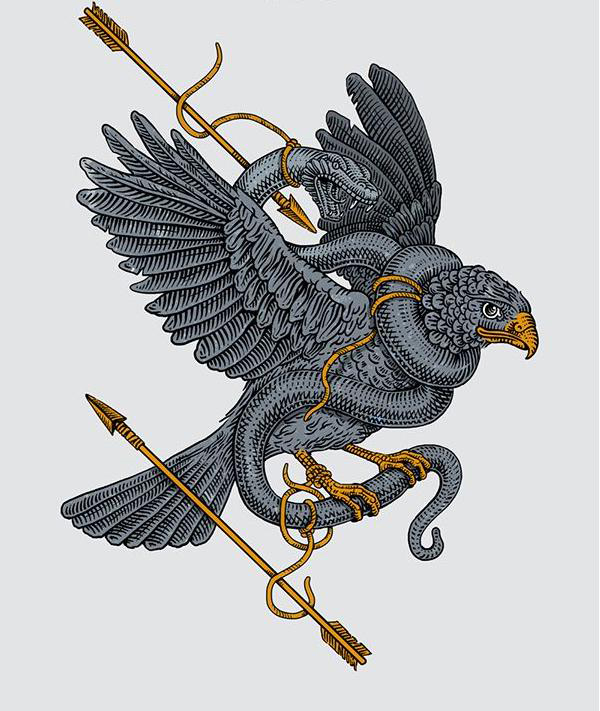 600x711 Snake And Eagle Hunting Tattoo Sketch Best Tattoo Ideas Gallery - Eagle Tattoo Sketch