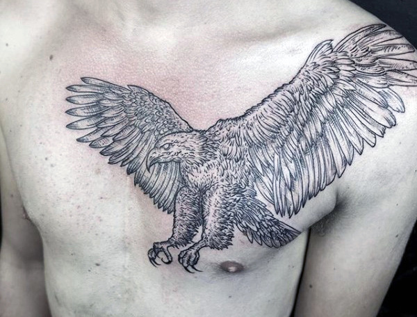 600x456 75 Eagle Tattoos For Men - Eagle Tattoo Sketch