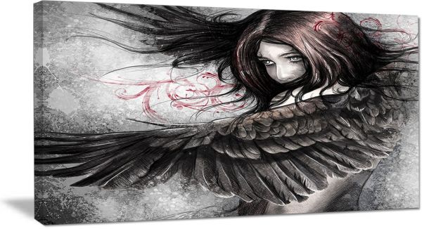 600x326 Souq Woman Sketch With Eagle Wings - Eagle Wings Sketch