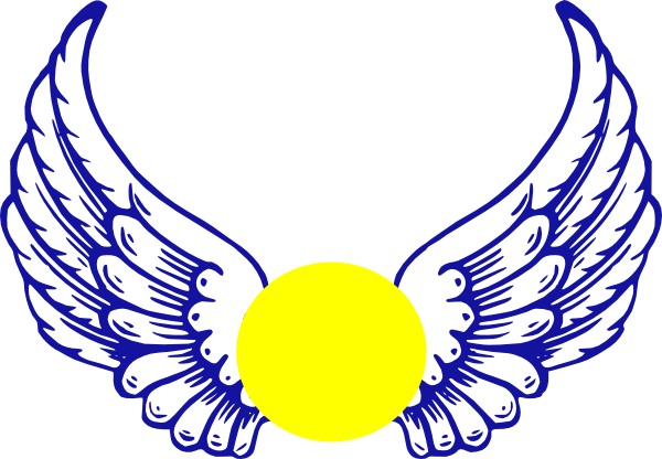 600x416 Blue Eagle Wing With Softball Clip Art - Eagle Wings Sketch