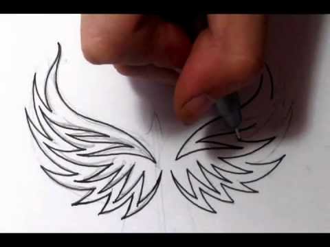 480x360 Drawing Tribal Eagle Wings Tattoo Design - Eagle Wings Sketch