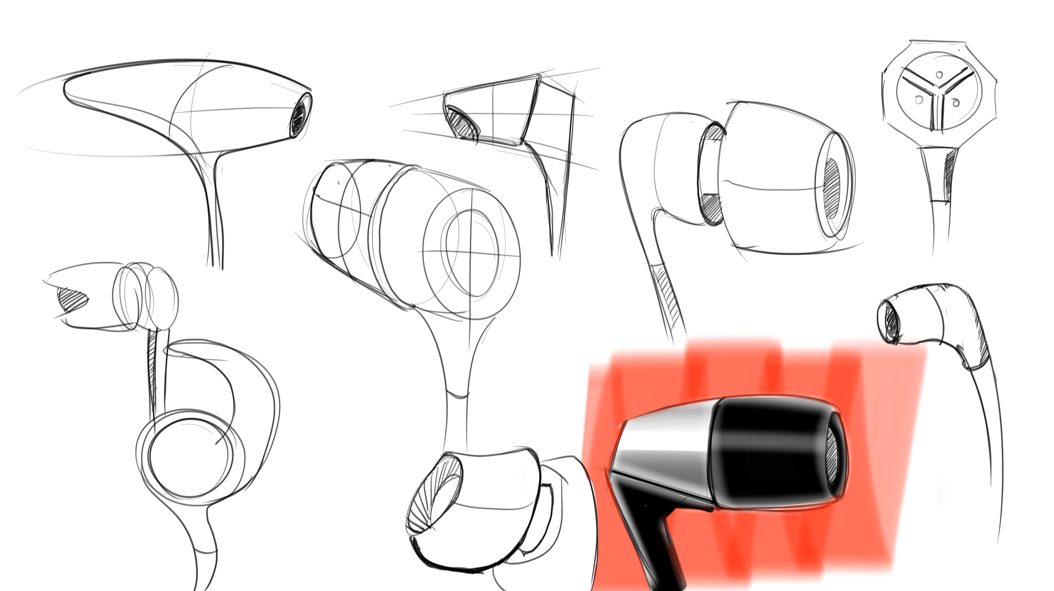 4000x2244 Earphones Benwongid - Earphones Sketch