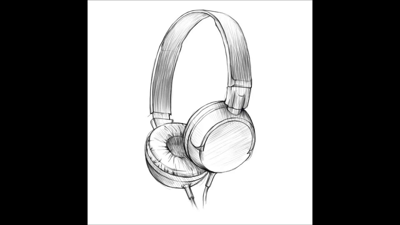 1280x720 How To Draw A Headphones - Earphones Sketch