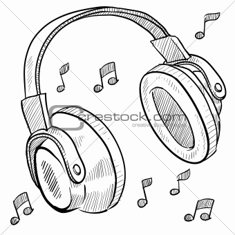 340x340 Image 4454295 Earphones Sketch From Crestock Stock Photos - Earphones Sketch