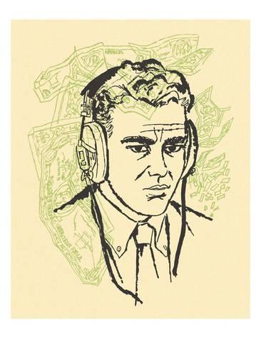 366x488 Sketch Of A Man With Earphones Prints By Pop Ink - Earphones Sketch
