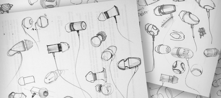 720x320 Antonio Meze Product Design And Development - Earphones Sketch