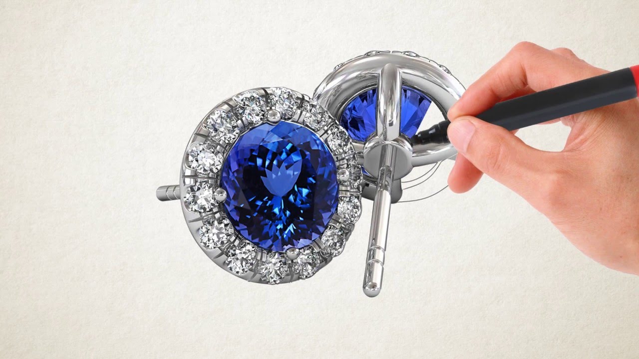 1280x720 Tanzanite Earrings Tanzanite Earring Sketch - Earring Sketch