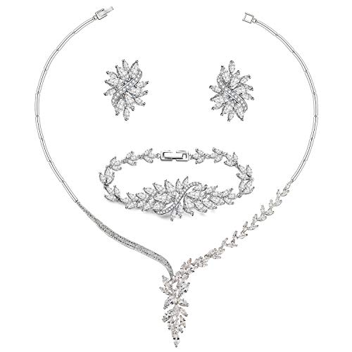 500x500 Umode Bridal Wedding Jewelry Set Marquise Cut Cubic Zirconia - Earring Sketch