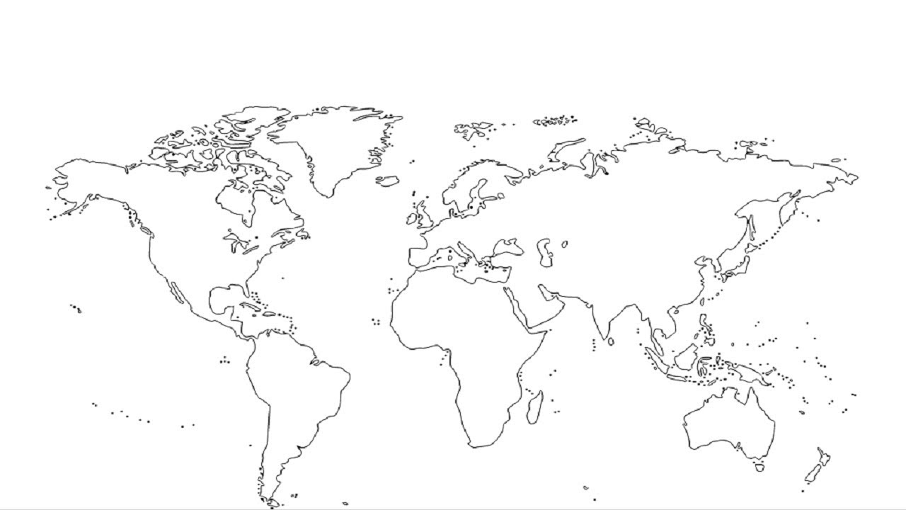 1280x720 How To Draw World Map For Kids How To Draw World Map With - Earth Map Sketch