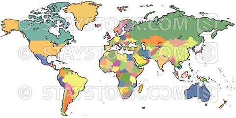 480x240 Sketch World Map Vector Staystock - Earth Map Sketch