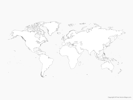 460x345 Vector World Maps Free Vector Maps - Earth Map Sketch