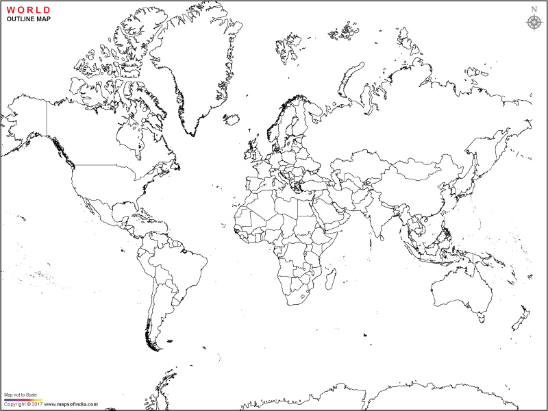800x600 World Map Outline - Earth Map Sketch