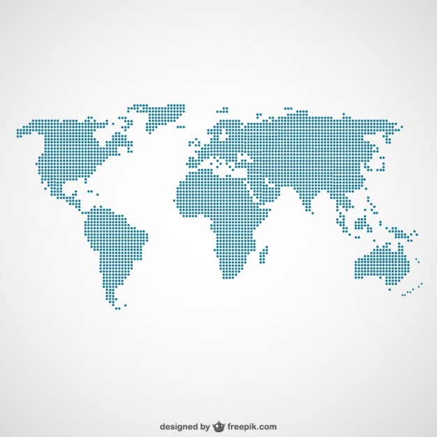 626x626 World Map Dots Template Vector Free Download - Earth Map Sketch