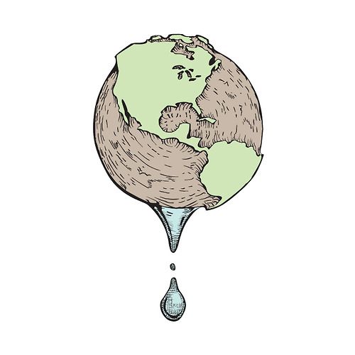 500x500 Earth Drip - Earth Pencil Sketch