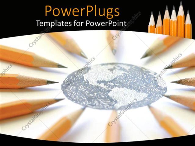 640x480 Powerpoint Template Pencil Sketch Of Earth Globe On White Surface - Earth Pencil Sketch
