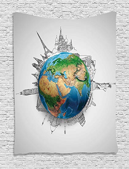 420x550 Earth Tapestry, Globe Of Planet Earth Realistic - Earth Pencil Sketch