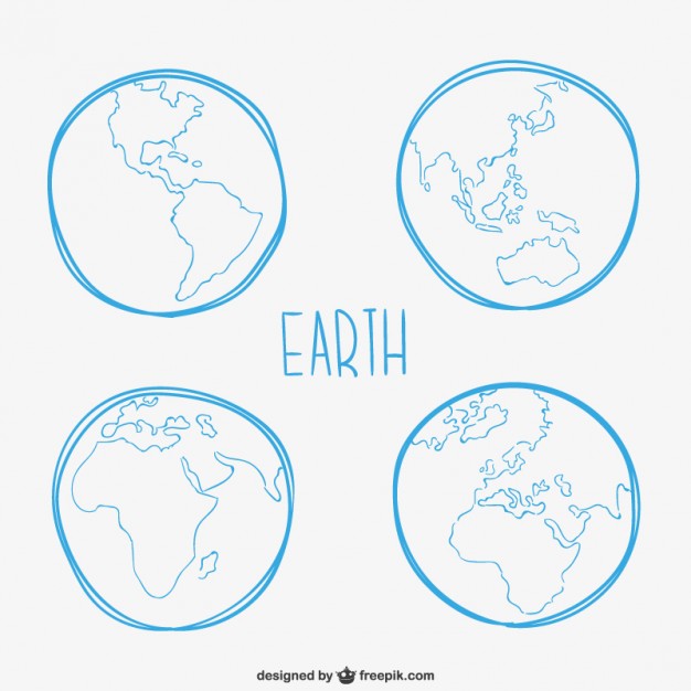 626x626 Earth Sketches Vector Free Download - Earth Sketch
