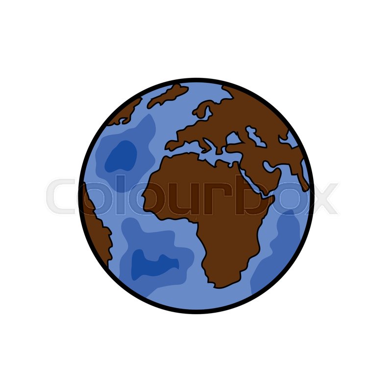 800x800 Hand Drawn Color Sketch Earth Isolated Illustration On White - Earth Sketch
