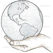 225x225 Inspiring Earth Sketch Drawing Template Images. Travel The World - Earth Sketch