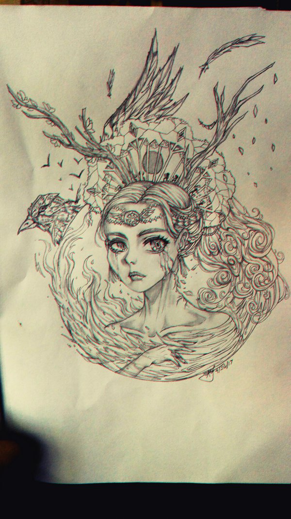 600x1068 Mother Earth Sketch By Zainora - Earth Sketch