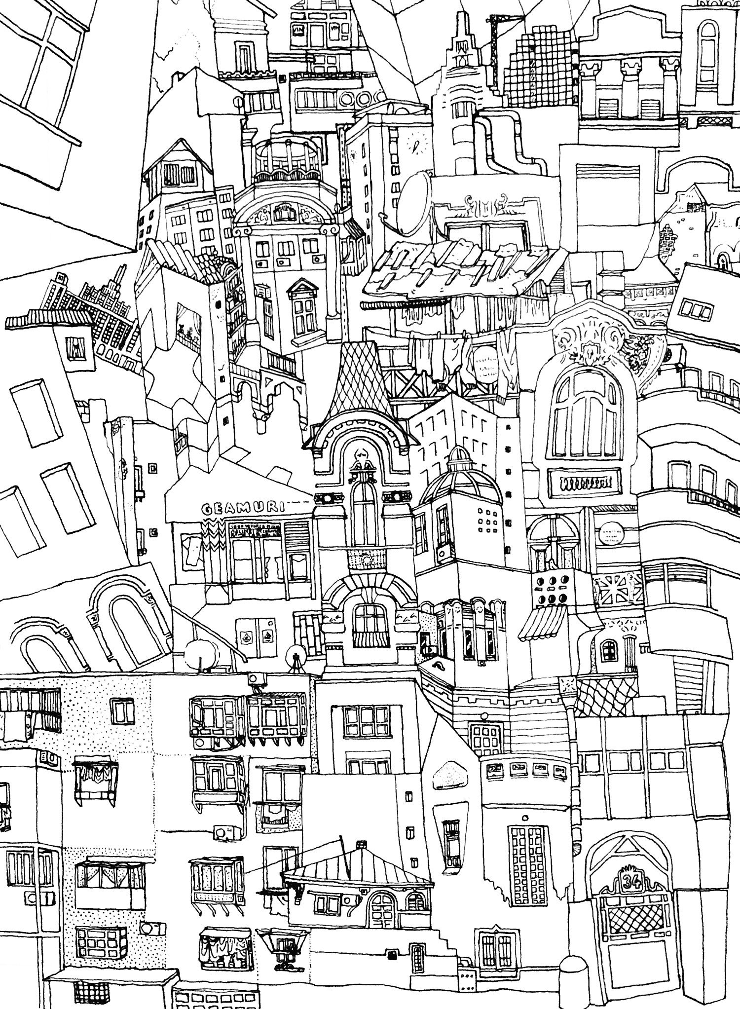 1500x2045 Earthquake In The Vulnerable City Dor O Medium - Earthquake Sketch