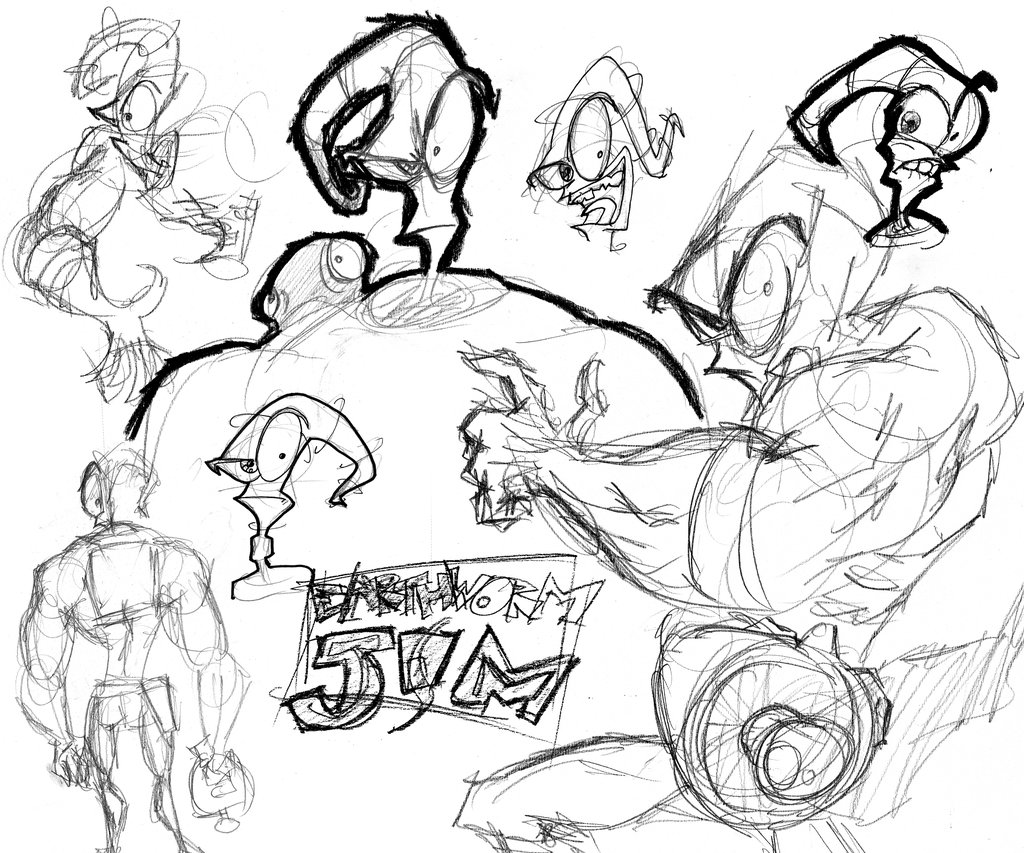 1024x853 Earthworm Jim.sketch By Arczero - Earthworm Jim Sketch