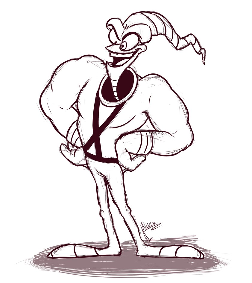 842x948 Earthworm Jim Sketch By Nikka A - Earthworm Sketch