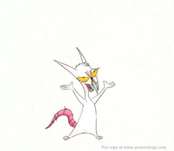 350x304 Earthworm Jim Cartoon Cel Evil The Cat Original Animation - Earthworm Sketch