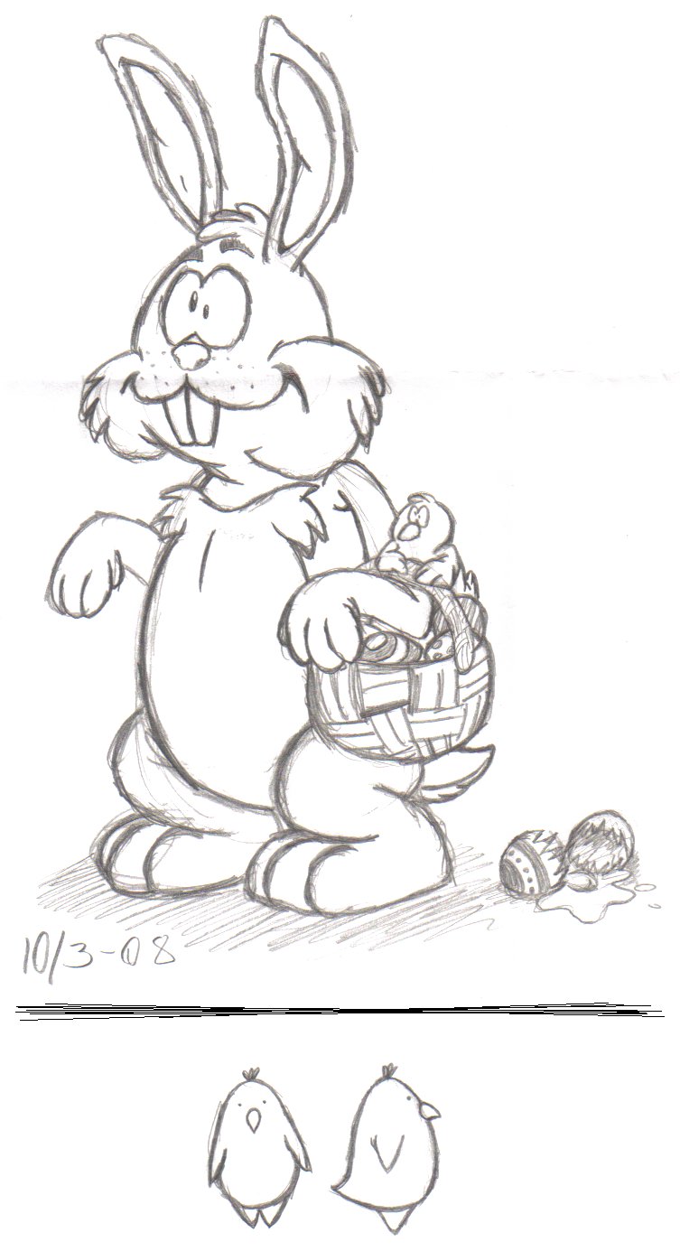 753x1385 Easter Bunny Sketch By Zimpy222 - Easter Bunny Sketch