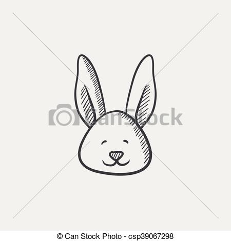450x470 Easter Bunny Sketch Icon. Easter Bunny Sketch Icon For Web, Mobile - Easter Bunny Sketch