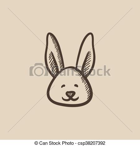 450x470 Easter Bunny Sketch Icon. Easter Bunny Vector Sketch Icon Isolated - Easter Bunny Sketch