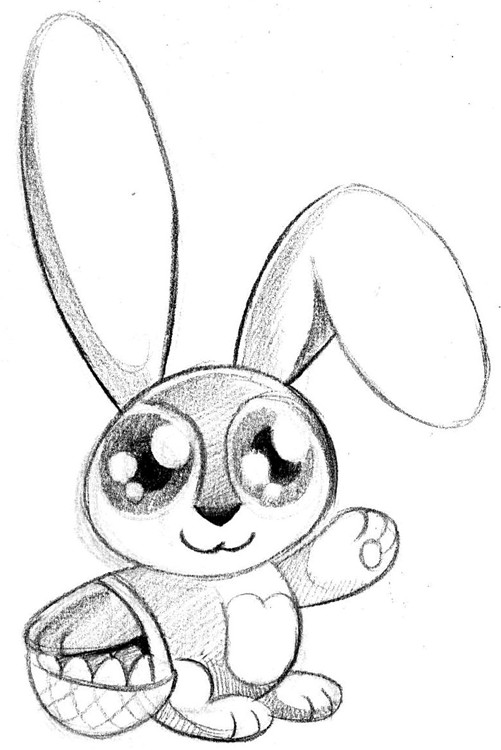 501x750 Track Easter Bunny Concept Art Coloring Page - Easter Bunny Sketch