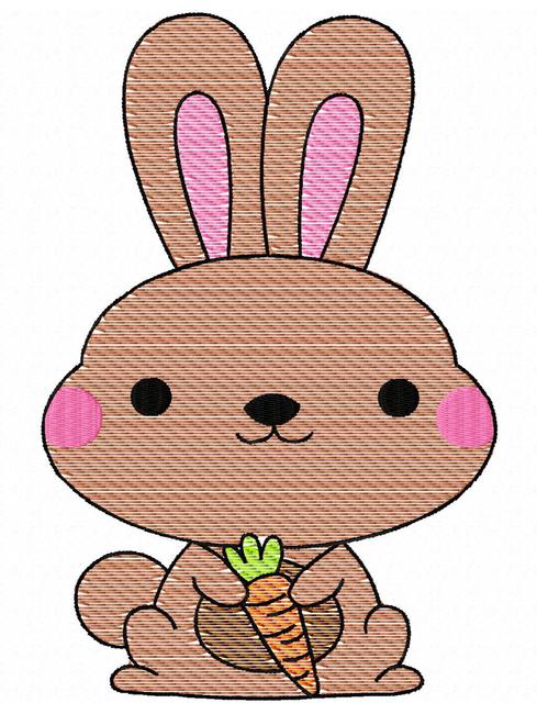 489x640 Easter Bunny 18 Sketch Embroidery Design - Easter Bunny Sketch