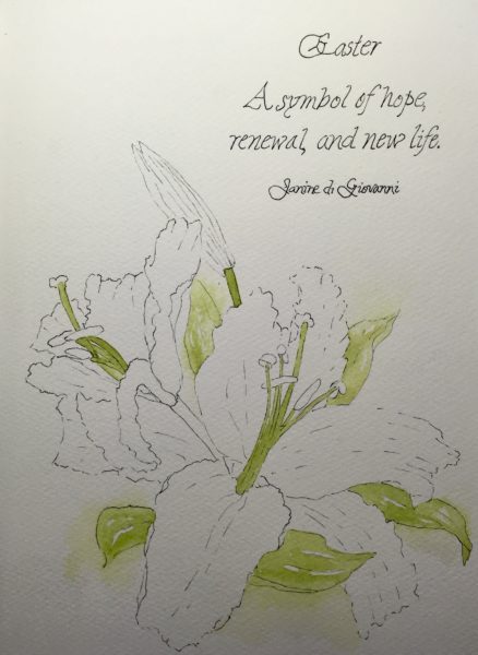 438x600 Easter Lilies Sketching And Painting The Moments - Easter Lily Sketch