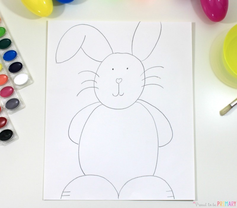 800x703 Easter Bunny Directed Drawing Proud To Be Primary - Easter Rabbit Sketch
