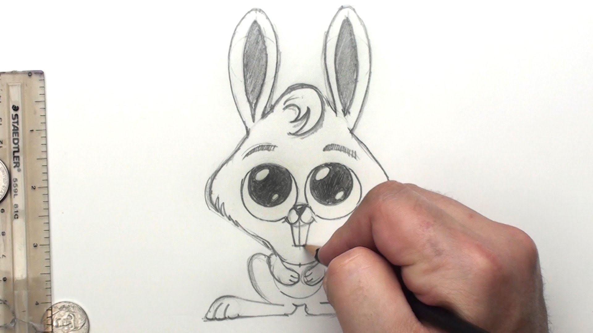 1920x1080 How To Draw A Bunny Rabbit - Easter Rabbit Sketch