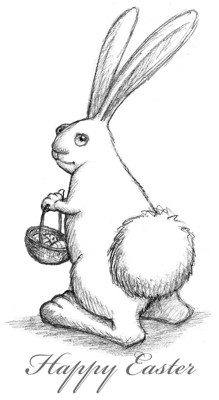 450x822 Easter Bunny Sketched Out - Easter Rabbit Sketch
