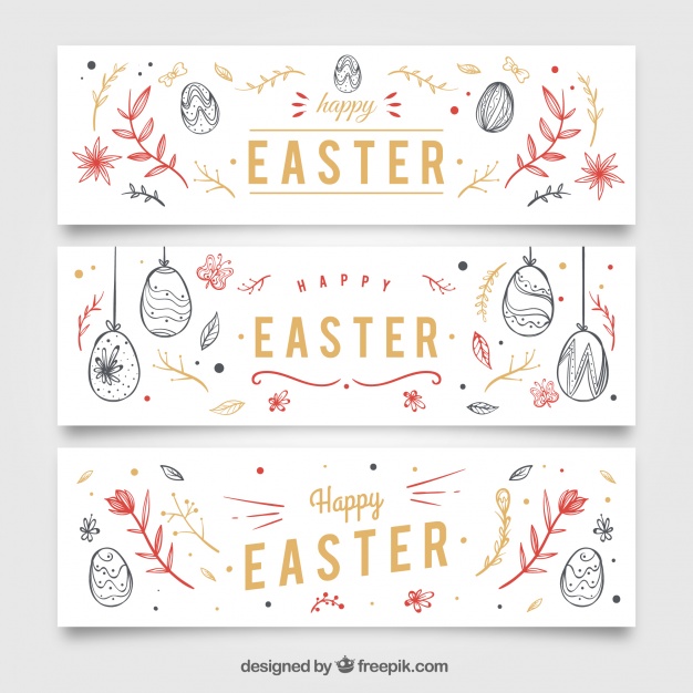 626x626 Easter Egg Sketches Banners Vector Free Download - Easter Sketches