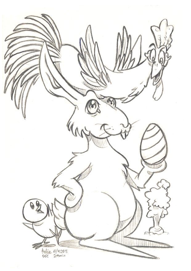 620x877 Daily Sketches Easter Bunny By Fedde - Easter Sketches