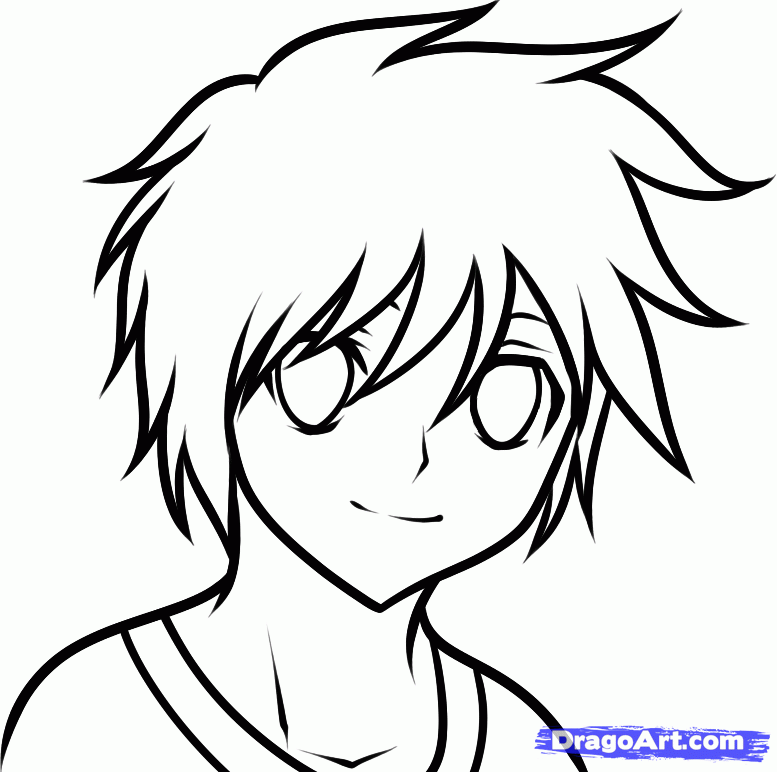 777x772 Easy Draw Anime How To Draw An Anime Boy For Kids Step 6 How - Easy Anime Boy Sketch