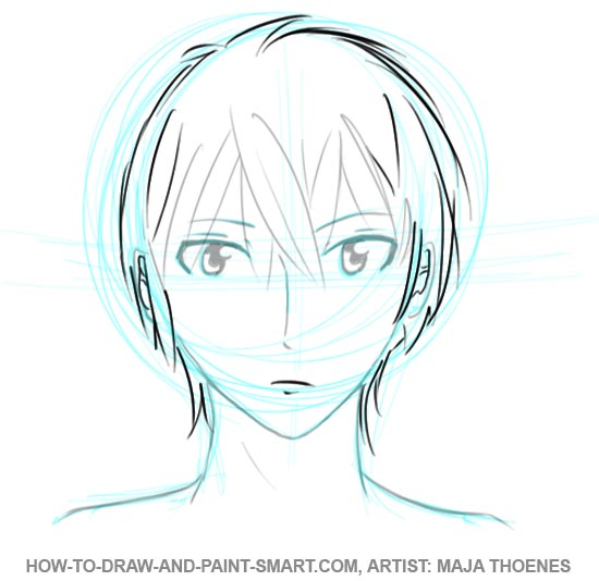550x534 How To Draw Anime Boys - Easy Anime Boy Sketch
