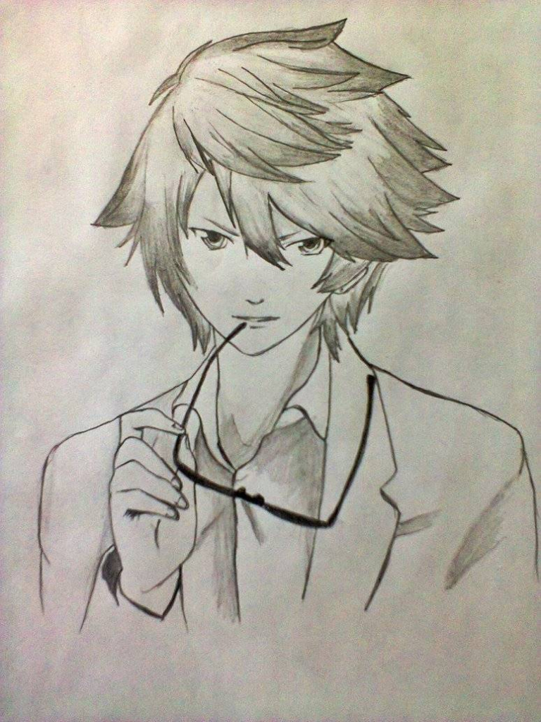 768x1024 Pencil Anime Sketch Boy Drawing Pictures - Easy Anime Boy Sketch