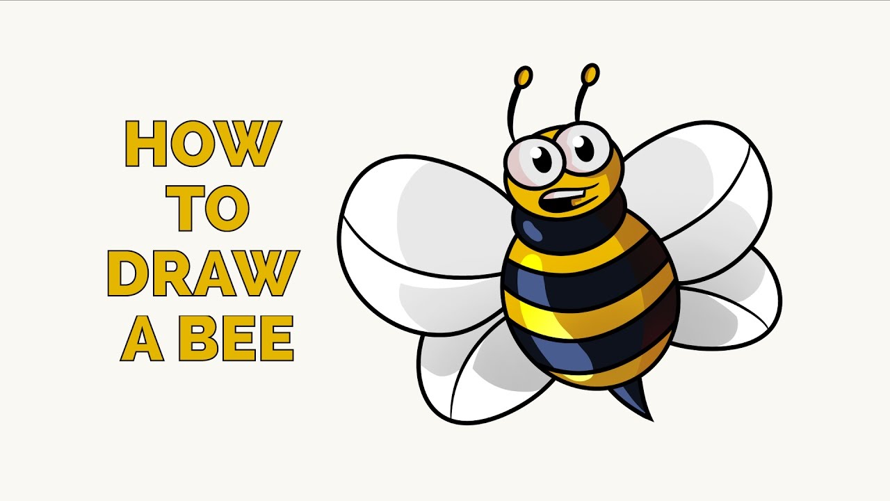1280x720 How To Draw A Cartoon Bee - Easy Bee Sketch
