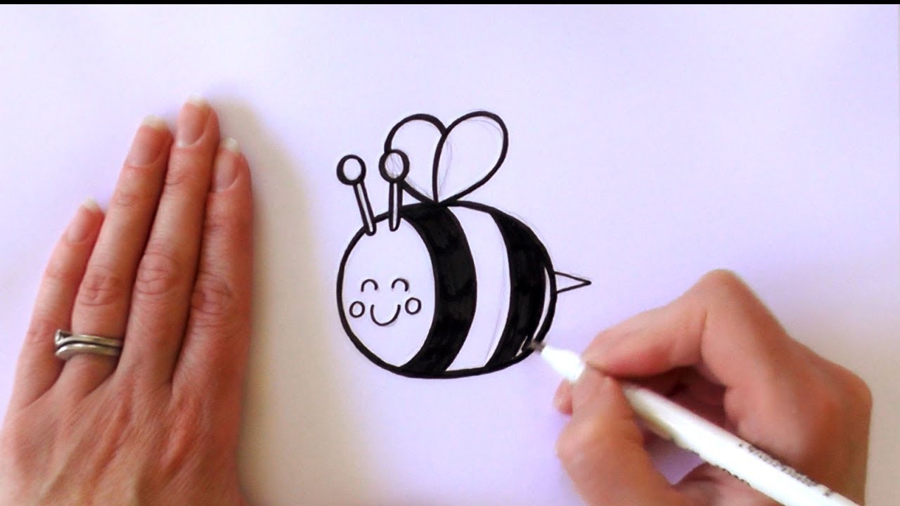 1280x720 How To Draw A Cartoon Bee - Easy Bee Sketch